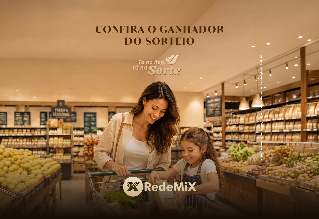 Conheça quem foi o ganhador do 01 ano de supermercado RedeMix!
